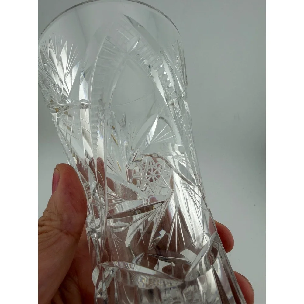 Clear Cut Crystal Starburst Flared Flower Vase